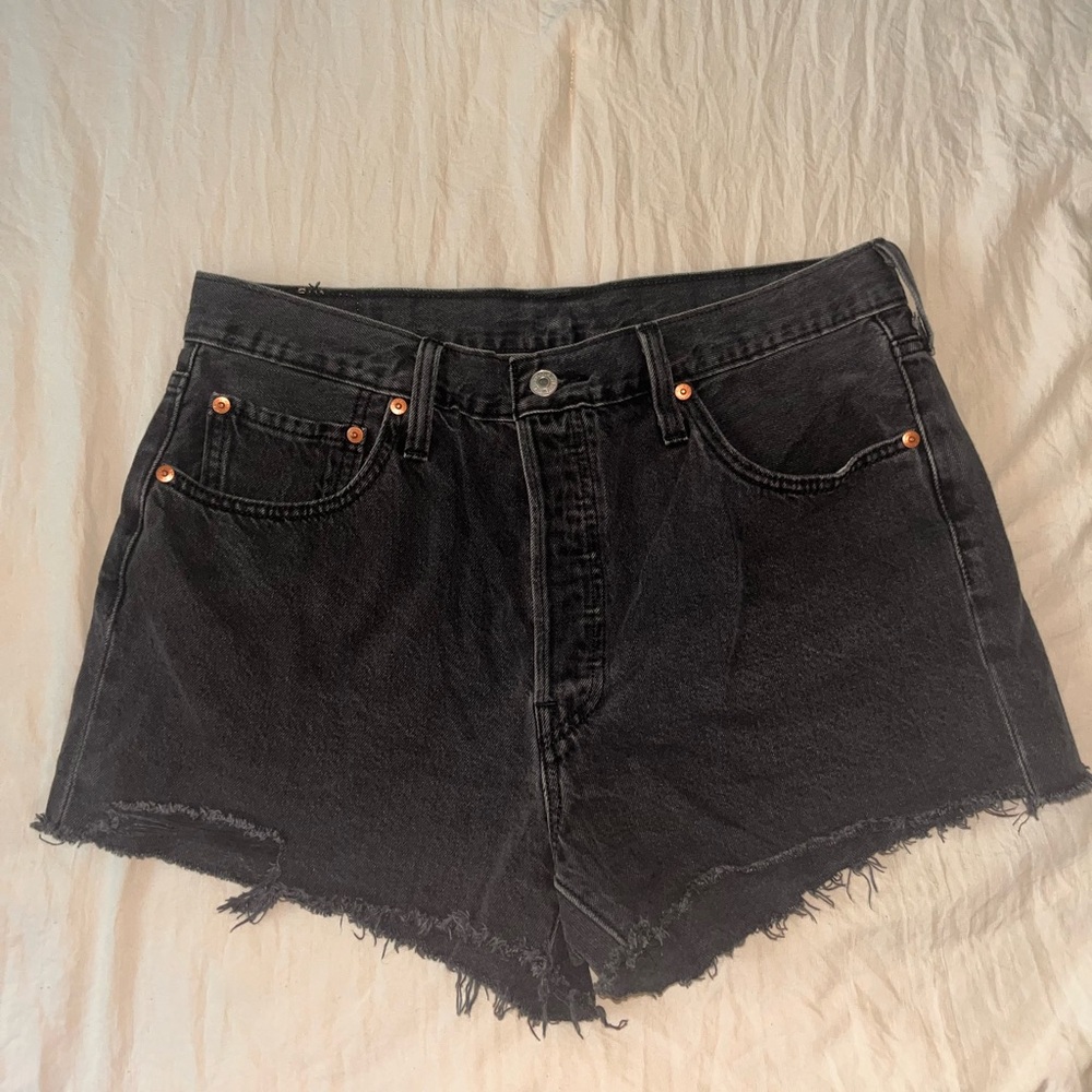 Levi's 501 Black Denim Jean Shorts
